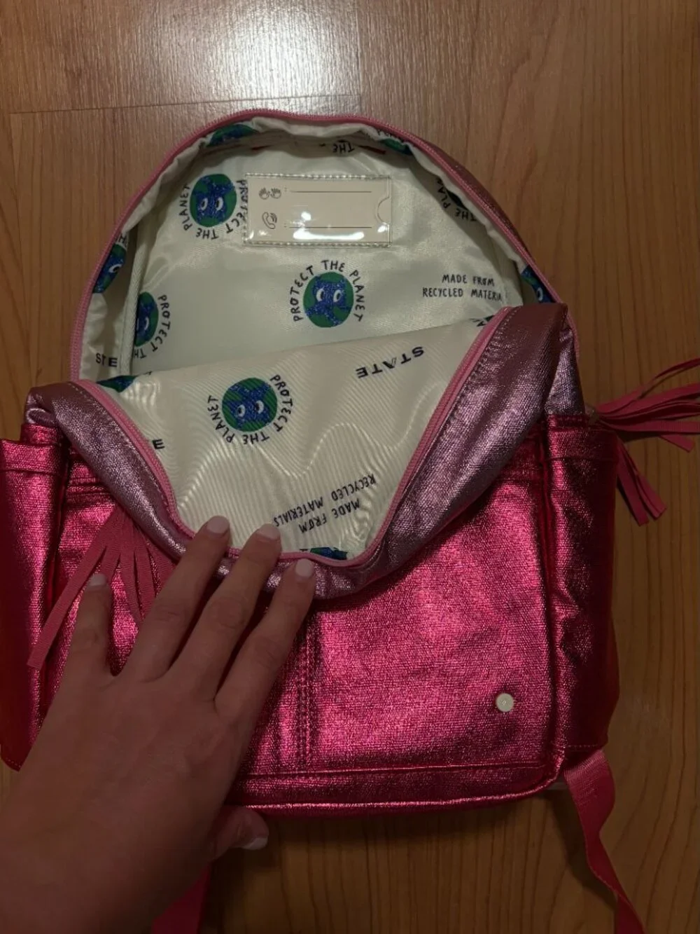 State Kane Mini Backpack, Pink, Unused, Metallic